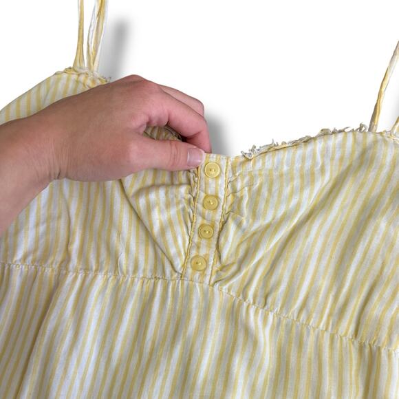Maurices Yellow White Striped Babydoll Cami Tank Top Women’s Size L - Picture 6 of 9